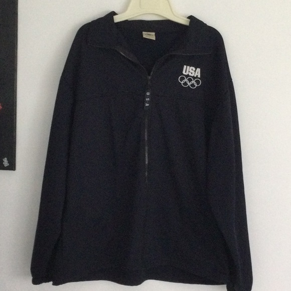 USA Olympic Jacket with zipper front size XL color navy blue polyester.    #200 - Picture 1 of 5